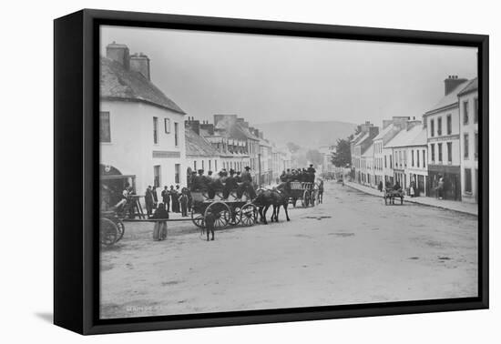 Passenger Carts in the Main Street of Kenmare, Ireland, 1890s-Robert French-Framed Stretched Canvas