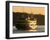 Passenger Ferry at Dawn, Sydney Harbor, Australia-David Wall-Framed Photographic Print