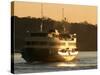 Passenger Ferry at Dawn, Sydney Harbor, Australia-David Wall-Stretched Canvas