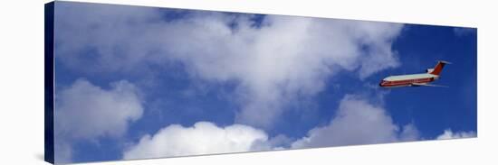Passenger Jet, Flying, Clouds-null-Stretched Canvas