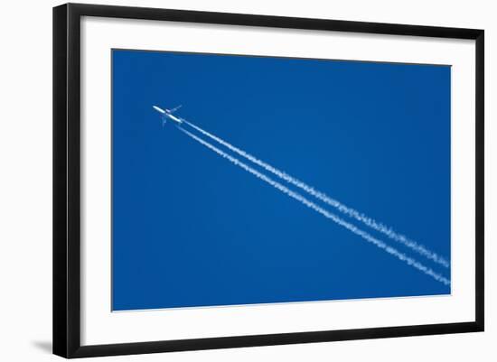 Passenger Jet in Flight, Acadia National Park, Maine-Paul Souders-Framed Photographic Print