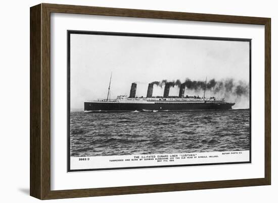 Passenger Liner of the Cunard Line the Largest in the World at the Time of Her Launch-null-Framed Art Print