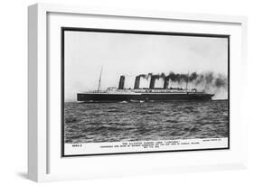 Passenger Liner of the Cunard Line the Largest in the World at the Time of Her Launch-null-Framed Art Print