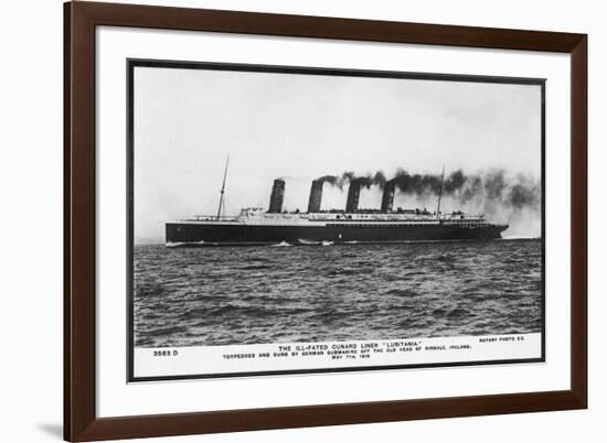 Passenger Liner of the Cunard Line the Largest in the World at the Time of Her Launch-null-Framed Art Print