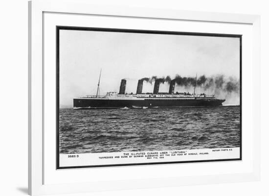 Passenger Liner of the Cunard Line the Largest in the World at the Time of Her Launch-null-Framed Premium Giclee Print