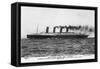 Passenger Liner of the Cunard Line the Largest in the World at the Time of Her Launch-null-Framed Stretched Canvas