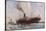 Passenger Liner of the P&O Line Depicted Entering Columbo Harbour Ceylon-null-Stretched Canvas