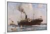 Passenger Liner of the P&O Line Depicted Entering Columbo Harbour Ceylon-null-Framed Art Print