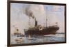 Passenger Liner of the P&O Line Depicted Entering Columbo Harbour Ceylon-null-Framed Art Print