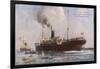 Passenger Liner of the P&O Line Depicted Entering Columbo Harbour Ceylon-null-Framed Art Print