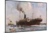 Passenger Liner of the P&O Line Depicted Entering Columbo Harbour Ceylon-null-Mounted Premium Giclee Print