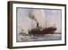 Passenger Liner of the P&O Line Depicted Entering Columbo Harbour Ceylon-null-Framed Art Print