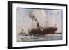 Passenger Liner of the P&O Line Depicted Entering Columbo Harbour Ceylon-null-Framed Art Print