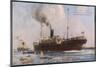 Passenger Liner of the P&O Line Depicted Entering Columbo Harbour Ceylon-null-Mounted Art Print