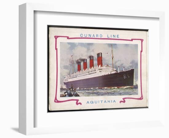 Passenger Liner on the Trans- Atlantic Run-null-Framed Art Print