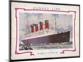 Passenger Liner on the Trans- Atlantic Run-null-Mounted Art Print