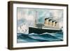 Passenger Liner 'Titanic' (1912) under Way in the North Atlantic, Passing Icebergs, 1913 (Oil on Ca-Harry J Jansen-Framed Giclee Print