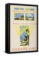 Passenger List for the West Indies Cruise Aboard the S.S. Franconia, 2nd December, 1930-null-Framed Stretched Canvas