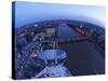 Passenger Pod Capsule, Houses of Parliament, Big Ben, River Thames from London Eye, London, England-Peter Barritt-Stretched Canvas