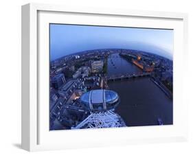 Passenger Pod Capsule, Houses of Parliament, Big Ben, River Thames from London Eye, London, England-Peter Barritt-Framed Photographic Print