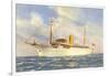 Passenger Ship under Swedish Flag-null-Framed Art Print