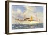 Passenger Ship under Swedish Flag-null-Framed Art Print