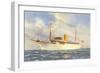 Passenger Ship under Swedish Flag-null-Framed Art Print