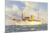 Passenger Ship under Swedish Flag-null-Mounted Art Print