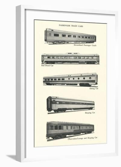 Passenger Train Cars-null-Framed Art Print