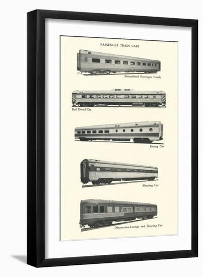 Passenger Train Cars-null-Framed Art Print