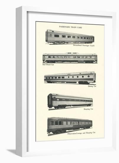 Passenger Train Cars-null-Framed Art Print
