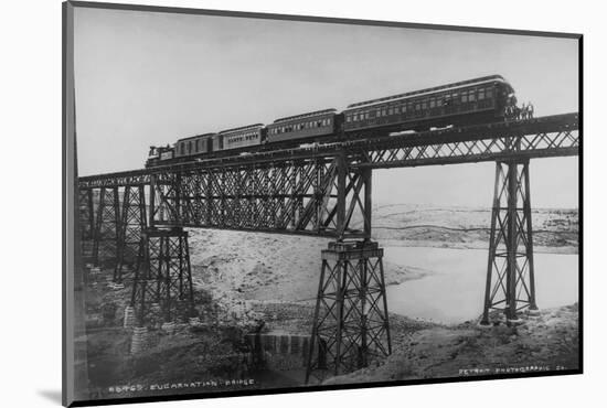 Passenger Train on Posada-Encarnation Trestle Bridge, Mexico-W.H. Jackson-Mounted Photographic Print