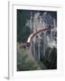 Passenger Train on Rock Bridge, Switzerland-Gavriel Jecan-Framed Photographic Print