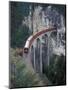 Passenger Train on Rock Bridge, Switzerland-Gavriel Jecan-Mounted Photographic Print