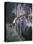 Passenger Train on Rock Bridge, Switzerland-Gavriel Jecan-Stretched Canvas