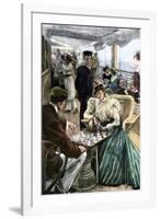 Passengers' Afternoon Recreation on the Deck of a P & O Steamship Circa 1900-null-Framed Giclee Print