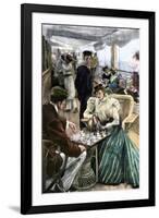 Passengers' Afternoon Recreation on the Deck of a P & O Steamship Circa 1900-null-Framed Giclee Print