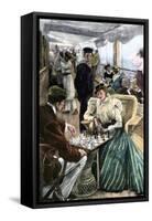 Passengers' Afternoon Recreation on the Deck of a P & O Steamship Circa 1900-null-Framed Stretched Canvas