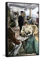 Passengers' Afternoon Recreation on the Deck of a P & O Steamship Circa 1900-null-Framed Stretched Canvas