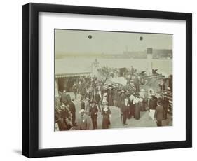 Passengers Boarding the London Steamboat Service, River Thames, London, 1905-null-Framed Photographic Print