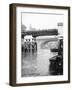 Passengers for the River Bus Service on the Footbridge to London Bridge Pier, London, C1905-null-Framed Photographic Print