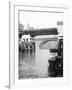 Passengers for the River Bus Service on the Footbridge to London Bridge Pier, London, C1905-null-Framed Photographic Print