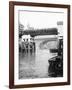 Passengers for the River Bus Service on the Footbridge to London Bridge Pier, London, C1905-null-Framed Photographic Print