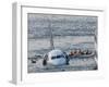 Passengers in a Raft Move from an Airbus 320 US Aircraft That Has Gone Down in the Hudson River-null-Framed Photographic Print