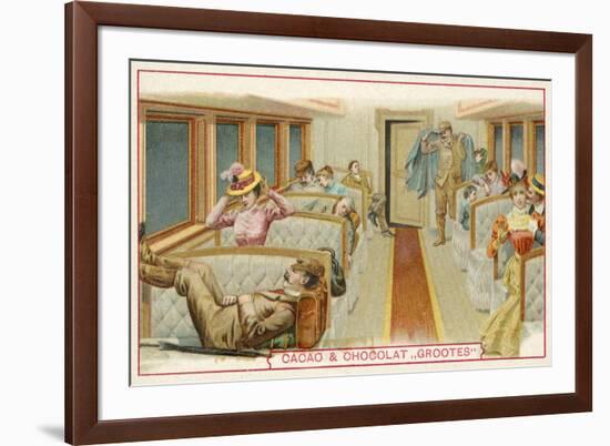 Passengers in a Railway Carriage-null-Framed Giclee Print