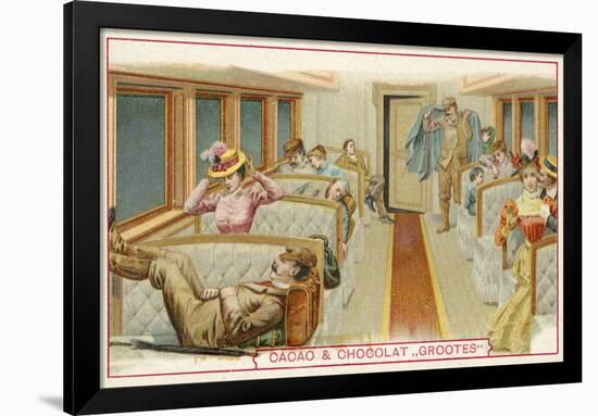 Passengers in a Railway Carriage-null-Framed Giclee Print