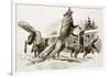 Passengers in a Snowbound Train Fight Off Starving Wolves-Ralph Bruce-Framed Giclee Print