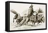 Passengers in a Snowbound Train Fight Off Starving Wolves-Ralph Bruce-Framed Stretched Canvas