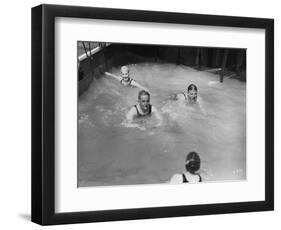 Passengers in the Swimming Pool on Board a Cruise Ship, C1920S-C1930S-null-Framed Giclee Print