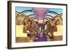 Passengers in Train's Viewing Compartment-null-Framed Art Print